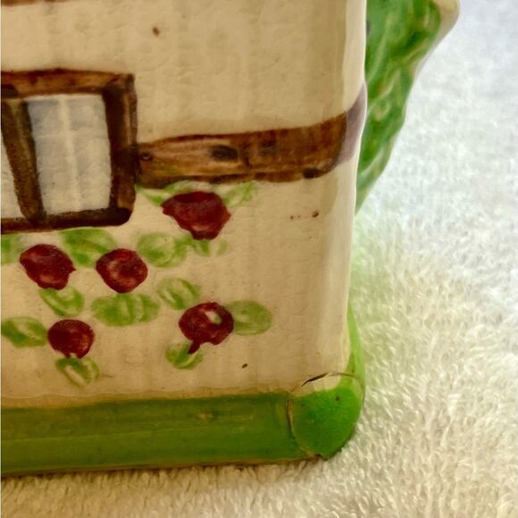 1950s Majolica Japan cottageware teapot and creamer dish - Picture 8 of 15